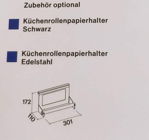 Falmec Küchenrollenpapierhalter edelstahl 102148 / schwarz 102130 für Inselhaube Spazio ( KACL.746#HF)